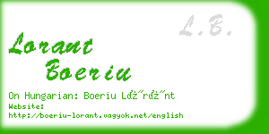 lorant boeriu business card